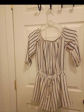Haute Monde Cream and Black Striped Blouse